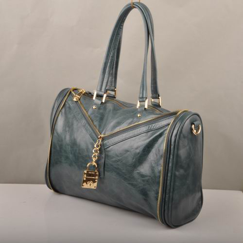 90339 Miu Miu Tote Borse in pelle di olio 90.339 Verde Scuro